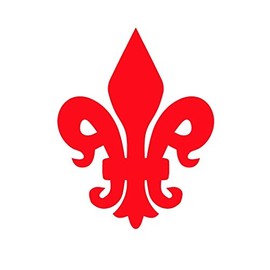 Fleur DE LIS Stylized Lily Fleur-de-LYS Fleur-de-lis Decal Sticker for Car Truck SUV Bumper Window (Red)