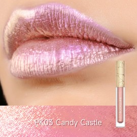 FOCALLURE Metallic Liquid Lipstick,Non Stick Cup Lip Gloss,High Impact Lip Color with Transfer-proof Wear,Long Lasting & Waterproof Lipstick Makeup for Women,Candy Castle