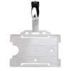 Opaque Single Sided ID Card Badge Holder & Crocodile Strap