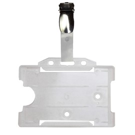 Opaque Single Sided ID Card Badge Holder & Crocodile Strap Pocket Clip (Holders are Now Bio Degradable) Work ID Card Holder PCL Media ltd