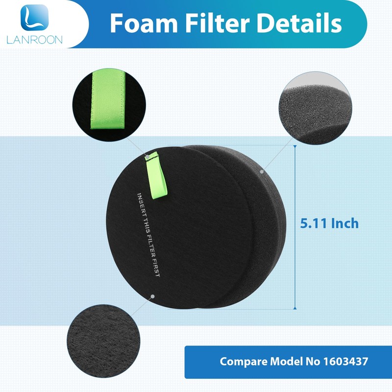 LANROON 3418 3402 3774F Filters for Bissell SurfaceSense 3418 3415