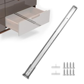 homdiy 2 Pack 22 Inch Heavy Duty Centered Bottom Mounted Drawer Slides, Center Mount 3/4 Extension Drawer Slides