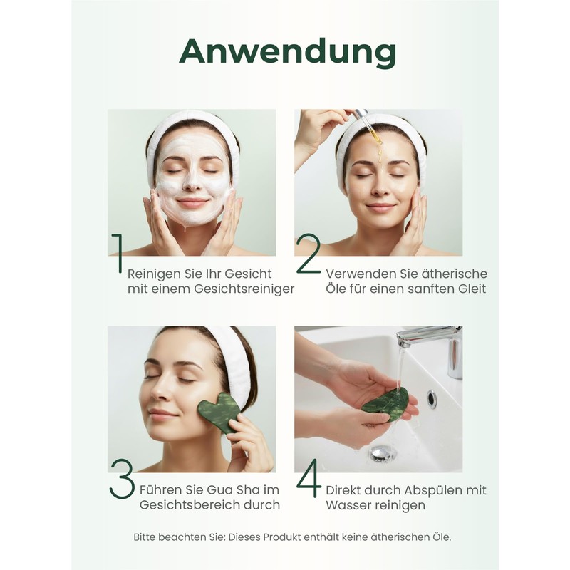 Jade Gua Sha Stein, Natürliche Jade Stein Guasha Werkzeug für