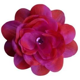 Rose Flower Hair Clip (Hot Pink)