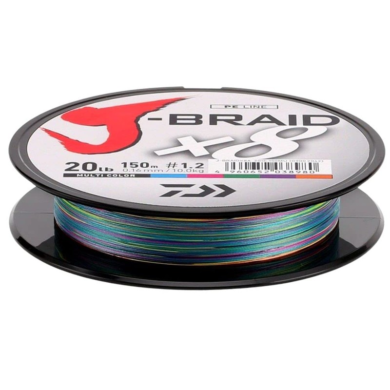 Daiwa J-Braid X8 Multi Color 0.13mm 8.0kg 150m