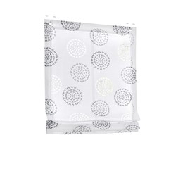 Kutti Bella Roman Blind with Eyelets Burnout White Anthracite Printed Circle Motif with Window Hooks (45 x 140 cm)