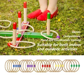 20 Pack Multicolor Rope Ring Toss Game Replacement Parts for Adults and Kids, Outdoor Toss Rings for Agility Practice and Speed and Yard and Lawn Game for Party(5 Colors-Blue Purple Red Yellow Green)