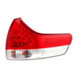 Make Auto Parts Manufacturing DOT/SAE compliant Right/Passenger Side, Outer Clear & Red Lens Tail Light Assembly Without wiring harness For Toyota Sienna 2011-2014 - TO2805107