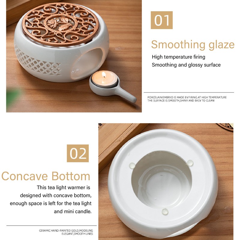 Ceramic Teapot Warmer Hollowed Pad Concave Bottom Practical Multifunction Teapot