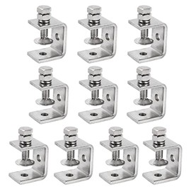1-1/8” (30 mm) Mini C Clamps Stainless Steel, Small C-Clamp Tiger Clamp G-Clamp U Clamps Heavy Duty for Woodworking Welding Building Household, 1/8”(4 mm) Thickness (10 Pack)