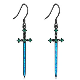 Coffin/Red Crystal/Skull/Sword/Merkaba/Lotus Earrings Sterling Silver Gothic Jewellery Gift for Women, Sterling Silver