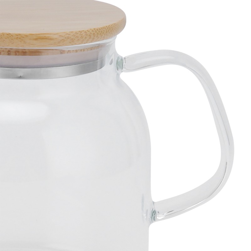 Transparent Glass Tea Pot 600ml Large Capacity Heat Resistant Water