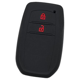 【IKT】Silicon Cover for Toyota Smart Key, 2-Button, Black/Red / For New Prius (2023~) / Yaris Cross (2020~) / Yaris (2019~) / Harrier (2020~) / Aqua (2021~) / Corolla (2022~) / Corolla Sport (2022~