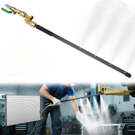 Radiator Cleaning Wand with Air Pipe Quick Connector, 4500 PSI 24'' High Pressure Radiator Cleaning Tool, Quick Water Tank Cleaner for Household Cars Trucks SUV RV (with Switch)