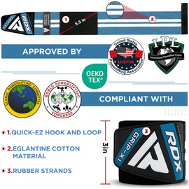 RDX Weight Lifting Wrist Support Wraps, 36, 24, 18, Professional Grade Elasticated Cotton Straps, Gym Fitness Workout Strength Training Bodybuilding Powerlifting Deadlifting Calisthenics, Men Women