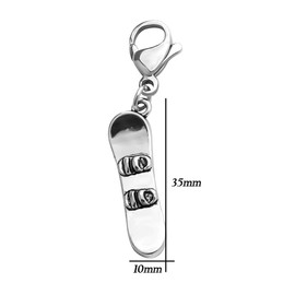 CHOORO Snowboarder Gift 3D Snowboard Pendant Snowboarding Clip-on Charm Backpack Zipper Pull Charm Snowboarder Team Gift (Snowboard Pendant)