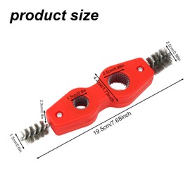 2pcs Copper Tubing Brush, Red Black 4 in 1 Stainless Steel Inner & Outer Thread Copper Tubing Brush Cleaner with Anti-Slip Handle for Installation Plumbing Soldering