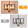 MEIJIA Plug in Chandelier, 4 Light Geometric Black and Gold