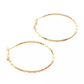 neXxtten Gold Tone Gold Plated Metal Omega Back Hoop Earrings XPE2619E-GLD