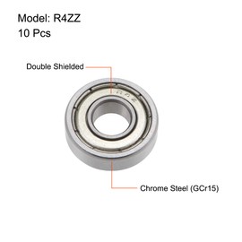 sourcing map R4ZZ Deep Groove Ball Bearing 1/4-inchx5/8-inchx0.196-inch Shielded Z2 Lever Bearings 10pcs