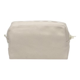 Tag&Crew Multifunctional Heavy Canvas Solid Travel Zipper Kit for Men and Women Makeup Accessories Pouch Large Capacity Cosmetic Organizer with Inner Lining - Natural, Pack of 3