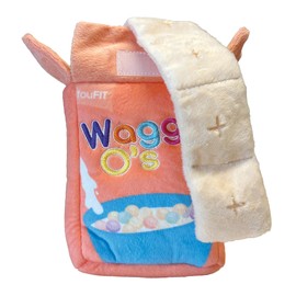 FOUFIT Hide and Seek Yummy Nosework Toy - Waggy 'Os Cereal, 6-inch Height