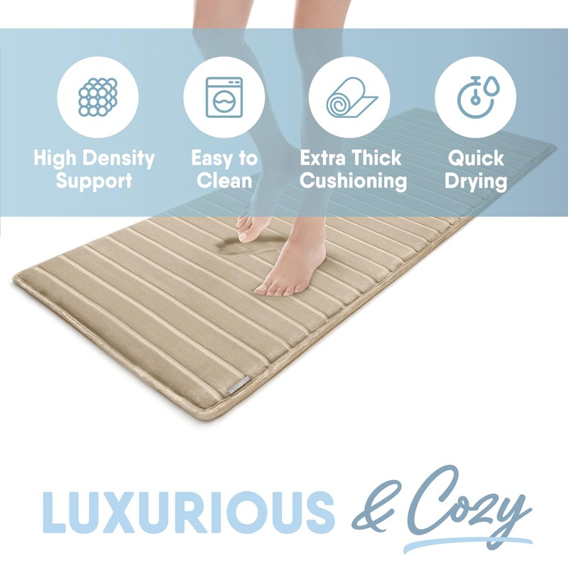 MICRODRY Extra Thick Modern Luxury Charcoal Infused Memory Foam Bath