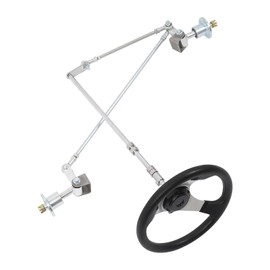 GrfceVue 640mm Go Kart Steering Wheel Kit, Front Steering Gear Rack Joint Tie Rod Wheels, Drift Ball Joint, Universal Fit for 168cc Go Kart, ATV, UTV, Quad, Chinese DIY GO Karts