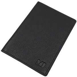 myledershop Rind-Nappa Leder Ausweisetui/Ausweishülle/Ausweistasche/Kreditkartenetui/Kartenetui mit RFID & NFC Schutz in Schwarz