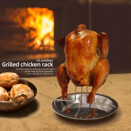 Chicken Roaster Rack,Stainless Steel Beer Can Chicken Holder for Whole Chicken Roaster Detachable Vertical Roaster Rack For Chicken Turkey Roaster BBQ Grilling,Easy to Use