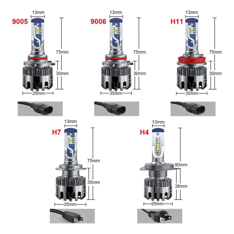 Luces Led Para Autos Kit 24000lm Faros Luz Carro H4
