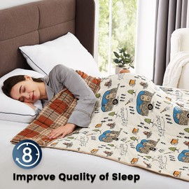 CuteKing Weighted Blanket for Adults (15lbs, 48"x72", Full, Camping) Heavy Blanket for 140-150lbs, Weighted Blanket for Cooling & Heating with Premium Glass Beads, Thick Blanket for Adult All-Season