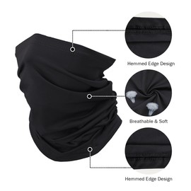 Fishing Neck Gaiter, Sun Protection Face Mask, Cooling Neck Shield Scarf Cycling Balaclava Bandana for Men and Women (Black)