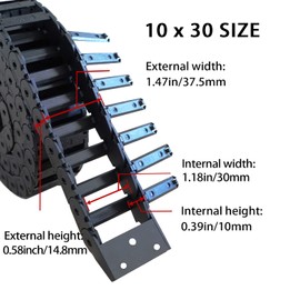 2pcs 39.4inch Drag Chain Cable Carrier Open Type R18 Wire Cable Chain for CNC Router Mill and 3D Printer,Extra 2 Pair End Connectors,1pc Screwdriver,12 Screws(10x30)