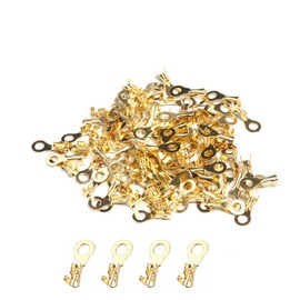 100 Pieces Ring Shoe Terminals, Brass Crimp Cable Connectors, Wire Terminals, Assortment Kit for Machinery, Car and Home Appliances (M4 4.2mm)