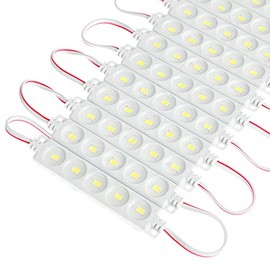 LED Module DC12V White 6500K Injection 5 LED Module 1.2 W Waterproof Decorative Back Light for Letter Sign Advertising Signs with Tape Adhesive Backside (200PCS Pack)