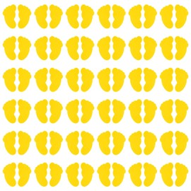 PATIKIL Foot Shape Carpet Markers 36 Pairs Nylon Flow Spot Markers Colorful Hook and Loop Marker Dot Class Sroom Kids Teacher Supplies Yellow