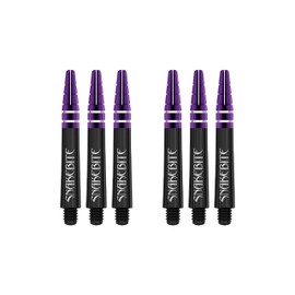 RED DRAGON Peter Wright Snakebite Logo Nitrotech Short Shafts - Black with Purple - 2 Sets per Pack (6 Waves in Total)