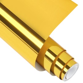 WRAPXPERT Foil Gold HTV Soft Metallic Heat Transfer Vinyl Roll Chrome 12" x 10ft Iron on Vinyl for Shirts, Easy to Cut and Transfer for Garments, DIY T-Shirts