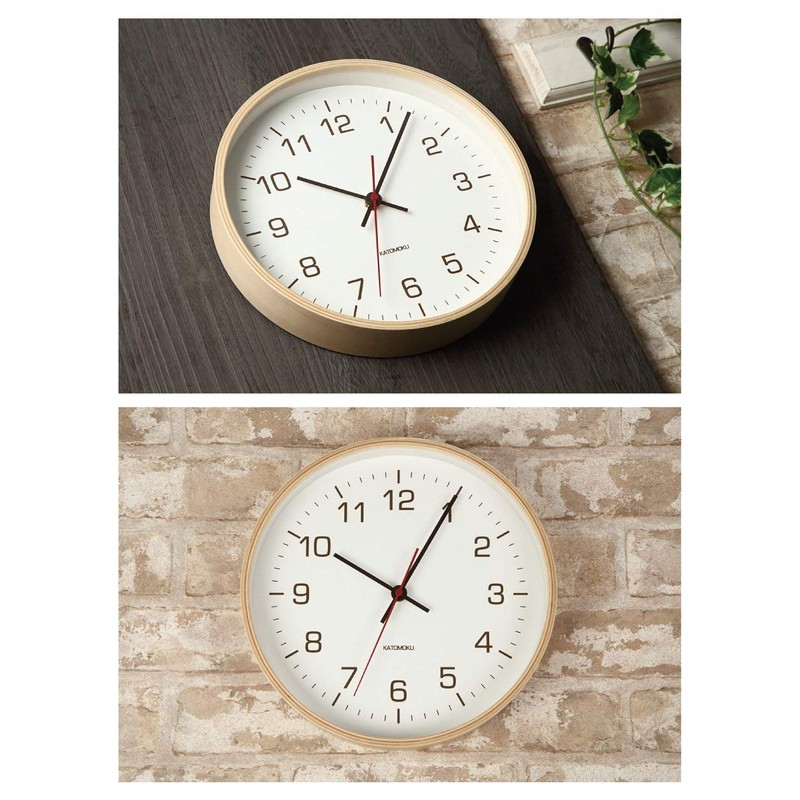 KATOMOKU plywood wall clock 4 sweep (continuous second hand) km-44N