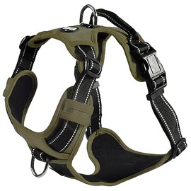 Bobby Rando Walk - Dog Harness, Medium, Khaki, Nylon, Safe, Comfortable, Reflective, Adjustable, M/40-63x2 CM
