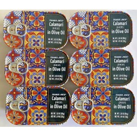 Trader joe’s 6 X Trader Joe’s Calamari Pieces In Olive Oil 3.91 oz X  6 Cans Giant Squid