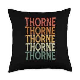 Retro Custom First Name Thorne Throw Pillow
