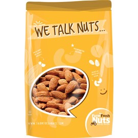 Whole, Shelled & Raw California Almonds by Farm Fresh Nuts | 1 LB Bag of Healthy Tastiness | Unsalted & Handpicked for Freshness | Perfect For Almond Milk, Butter Recipes & More, Compares to Organic.