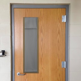 NICETOWN Lockdown Shade for Classroom Window Privacy, Thermal Insuatled Small Door Cover for Sightsee, Sidelight Curtains for Living Room French Door, 1 Panel, 10 x 30 inche Long, Silver Grey