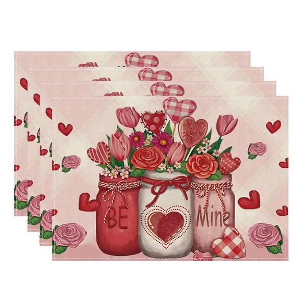 BOTB LIHM Valentines Day Roses Flowers Love Hearts Vase Cloth
