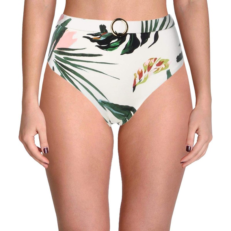 BCBGMAXAZRIA Traje de baño de Cintura Alta para Mujer, Multi//Tropicales,