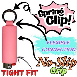 Lighter Holder for J6 BIC Lighters. Silicone case has a spring clip attached to easily secure your lighter to any bag, key ring or belt loop. (Pink)