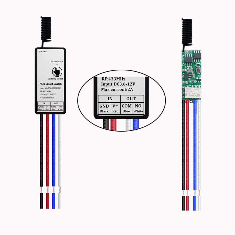 DC 5V 6V 9V 12V Mini Relay Remote Control Switch