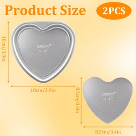 Bwetomk 2PCS Air Fryer Egg Moulds, Ramekins for Air Fryer, Nonstick Egg Rings Molds, 4 Muffin Cases Dishes for Air Fryer, Poached Egg Moulds, Heart Mold for Baking Breakfast, Sandwiches, Silver